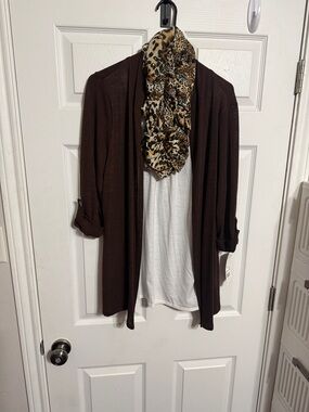 Notations Brown Lightweight Cardigan